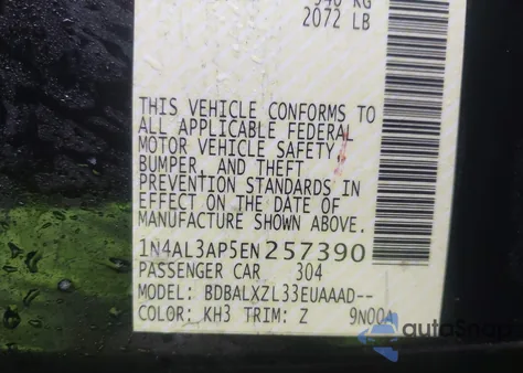 2014 Nissan Altima 2.5 Sl from USA, damaged, VIN 1N4AL3AP5EN257390